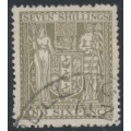 NEW ZEALAND - 1931 7/6 olive-grey Fiscal Coat of Arms, used – SG # F152