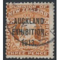 NEW ZEALAND - 1913 3d chestnut KEVII, Auckland Exhibition overprint, used – SG # 414