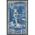 NEW ZEALAND - 1931 2d+1d deep blue Smiling Boy Health Stamp, used – SG # 547