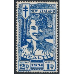 NEW ZEALAND - 1931 2d+1d deep blue Smiling Boy Health Stamp, MH – SG # 547