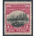 RAROTONGA / COOK IS - 1926 1d black/deep carmine Wharf, MH – SG # 82 RAROTONGA / COOK IS - 1926 1d black/deep carmine Wharf, MH – SG # 82