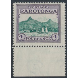 RAROTONGA / COOK IS - 1927 4d green/violet Mt Ikurangi, MNH – SG # 84