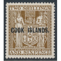 RAROTONGA / COOK IS - 1936 2/6 deep brown Fiscal, MNH – SG # 118