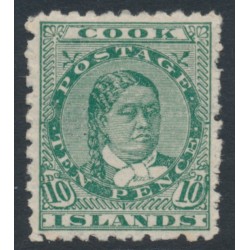 RAROTONGA / COOK IS - 1896 10d green Queen, perf. 11, MH – SG # 19