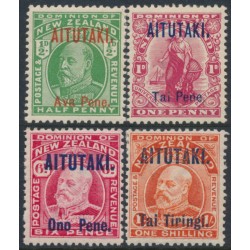 AITUTAKI / COOK IS - 1911 ½d to 1/- KEVII set of 4, MH – SG # 9-12 AITUTAKI / COOK IS - 1911 ½d to 1/- KEVII set of 4, MH – SG # 9-12