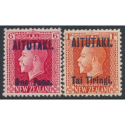 AITUTAKI / COOK IS - 1916 6d & 1/- KGV set of 2, MH – SG # 13a+14 AITUTAKI / COOK IS - 1916 6d & 1/- KGV set of 2, MH – SG # 13a+14