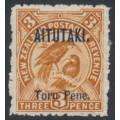 AITUTAKI / COOK IS - 1903 3d yellow-brown Huias, MH – SG # 5 AITUTAKI / COOK IS - 1903 3d yellow-brown Huias, MH – SG # 5