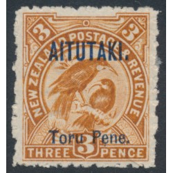 AITUTAKI / COOK IS - 1903 3d yellow-brown Huias, MH – SG # 5