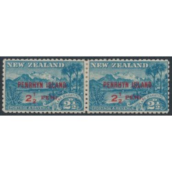 PENRHYN / COOK IS - 1902 2½d blue Lake Wakatipu, wide + normal o/p pair, MH – SG # 1+1a