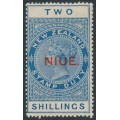 NIUE - 1918 2/- deep blue NZ Fiscal, MH – SG # 33 NIUE - 1918 2/- deep blue NZ Fiscal, MH – SG # 33