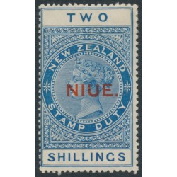NIUE - 1918 2/- deep blue NZ Fiscal, MH – SG # 33