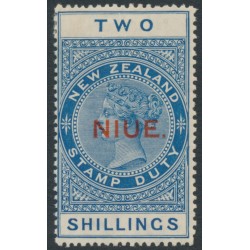 NIUE - 1918 2/- deep blue NZ Fiscal, MH – SG # 33