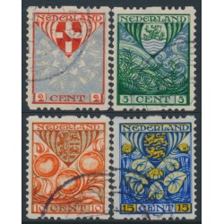 NETHERLANDS - 1926 Voor het Kind set of 4 with coil perforations, used – NVPH # R74-R77 NETHERLANDS - 1926 Voor het Kind set of 4 with coil perforations, used – NVPH # R74-R77