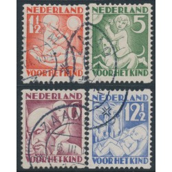 NETHERLANDS - 1930 Voor het Kind set of 4, coil perforations, used – NVPH # R86-R89 NETHERLANDS - 1930 Voor het Kind set of 4, coil perforations, used – NVPH # R86-R89