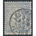 NETHERLANDS - 1884 3G blue Postbewijszegel, used – NVPH # PW4