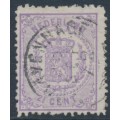 NETHERLANDS - 1870 2½c violet Coat of Arms, perf. 13¼:13¼ (large holes), used – NVPH # 18D