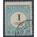 NETHERLANDS - 1888 1c blue/black Postage Due, perf. 12½:12½, type I, used – NVPH # P3ID
