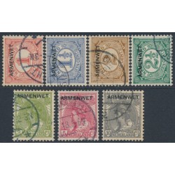 NETHERLANDS - 1913 1c to 10c ARMENWET overprints in black set of 7, used – NVPH # D1-D7