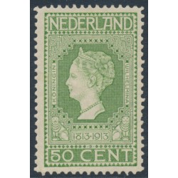 NETHERLANDS - 1913 50c yellow-green Jubilee, perf. 11½:11½, MH – NVPH # 97B