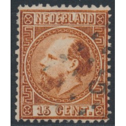 NETHERLANDS - 1867 15c brown King Willem III, type I, perf. 13½:13½, used – NVPH # 9IC NETHERLANDS - 1867 15c brown King Willem III, type I, perf. 13½:13½, used – NVPH # 9IC