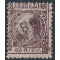 NETHERLANDS - 1867 25c violet King Willem III, type I, perf. 12¾:11¾, used – NVPH # 11IA
