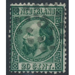 NETHERLANDS - 1867 20c green King Willem III, type II, perf. 13½:13½, used – NVPH # 10IIC NETHERLANDS - 1867 20c green King Willem III, type II, perf. 13½:13½, used – NVPH # 10IIC