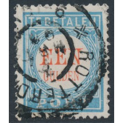 NETHERLANDS - 1888 1Gld blue/red Postage Due, perf. 12½:12½, type I, used – NVPH # P12ID