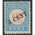 NETHERLANDS - 1910 3c on 1Gld blue/red Postage Due, type III, MH – NVPH # P27III