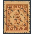 NETHERLANDS - 1874 5c brown on orange Postage Due (type II), perf. 13¼, used – NVPH # P1AB