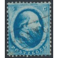 NETHERLANDS - 1864 5c blue King Willem III (Utrecht printing), used – NVPH # 4AIb