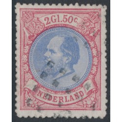 NETHERLANDS - 1872 2.50G red/ultramarine King Willem III, used – NVPH # 29