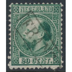 NETHERLANDS - 1867 20c green King Willem III, type I, perf. 12¾:11¾, used – NVPH # 10IA