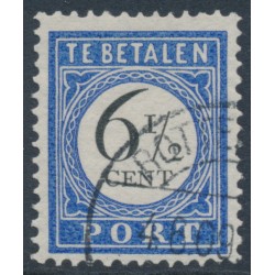 NETHERLANDS - 1907 6½c ultramarine/black Postage Due, used – NVPH # P20