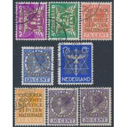 NETHERLANDS - 1934 Cour Permanente de Justice set of 8, used – NVPH # D9-D15A+D15B