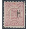 NETHERLANDS - 1875 1½c rose Coat of Arms, perf. 13¼:13¼ (large holes), used – NVPH # 16D