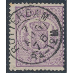 NETHERLANDS - 1870 2½c violet Coat of Arms, perf. 13¼:13¼ (large holes), used – NVPH # 18D