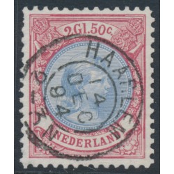 NETHERLANDS - 1893 2½Gld red/blue Princess Wilhelmina, perf. 11½:11½, used – NVPH # 47A