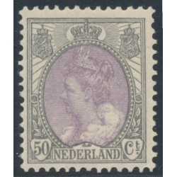 NETHERLANDS - 1914 50c grey/violet Queen Wilhelmina, perf. 12½, MH – NVPH # 75
