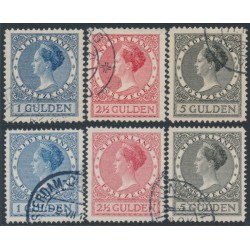 NETHERLANDS - 1926 1G to 5G Queen sets of 3 perf. 11½ & 12½, used – NVPH # 163-165 NETHERLANDS - 1926 1G to 5G Queen sets of 3 perf. 11½ & 12½, used – NVPH # 163-165