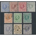 NETHERLANDS - 1872 5c to 1G King Willem III set of 10, used – NVPH # 19-28