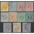NETHERLANDS - 1891 3c to 1G Princess Wilhelmina set of 11, used – NVPH # 34-44 NETHERLANDS - 1891 3c to 1G Princess Wilhelmina set of 11, used – NVPH # 34-44