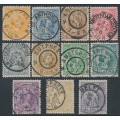NETHERLANDS - 1891 3c to 1G Princess Wilhelmina set of 11, used – NVPH # 34-44 NETHERLANDS - 1891 3c to 1G Princess Wilhelmina set of 11, used – NVPH # 34-44