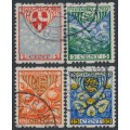 NETHERLANDS - 1926 Voor het Kind set of 4, coil perforations, used – NVPH # R74-R77 NETHERLANDS - 1926 Voor het Kind set of 4, coil perforations, used – NVPH # R74-R77