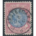 NETHERLANDS - 1893 2½Gld red/blue Princess Wilhelmina, perf. 11½:11½, used – NVPH # 47A NETHERLANDS - 1893 2½Gld red/blue Princess Wilhelmina, perf. 11½:11½, used – NVPH # 47A