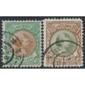 NETHERLANDS - 1896 50c & 1G Princess Wilhelmina, used – NVPH # 45B-46B NETHERLANDS - 1896 50c & 1G Princess Wilhelmina, used – NVPH # 45B-46B