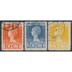 NETHERLANDS - 1923 10c-25c Jubilee, perf. 12:11½, used – NVPH # 124I-126I NETHERLANDS - 1923 10c-25c Jubilee, perf. 12:11½, used – NVPH # 124I-126I
