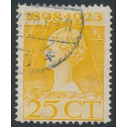 NETHERLANDS - 1923 25c yellow Jubilee, perf. 12:12½, used – NVPH # 126L