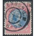 NETHERLANDS - 1896 2½G aniline rose/blue Wilhelmina, perf. 11½:11, used – NVPH # 47B NETHERLANDS - 1896 2½G aniline rose/blue Wilhelmina, perf. 11½:11, used – NVPH # 47B