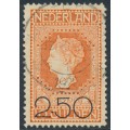 NETHERLANDS - 1920 2.50G on 10G red-orange Queen, used – NVPH # 105 NETHERLANDS - 1920 2.50G on 10G red-orange Queen, used – NVPH # 105