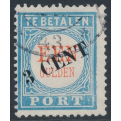 NETHERLANDS - 1910 3c on 1Gld blue/red Postage Due, type III, used – NVPH # P27III